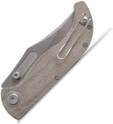 Vosteed Naga Top Linerlock Knife - Green Micarta Grip With S35VN Clip Point Blade For Everyday Carry by Vosteed