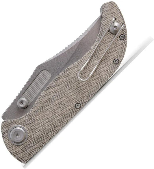 Vosteed Naga Top Linerlock Knife - Green Micarta Grip With S35VN Clip Point Blade For Everyday Carry by Vosteed