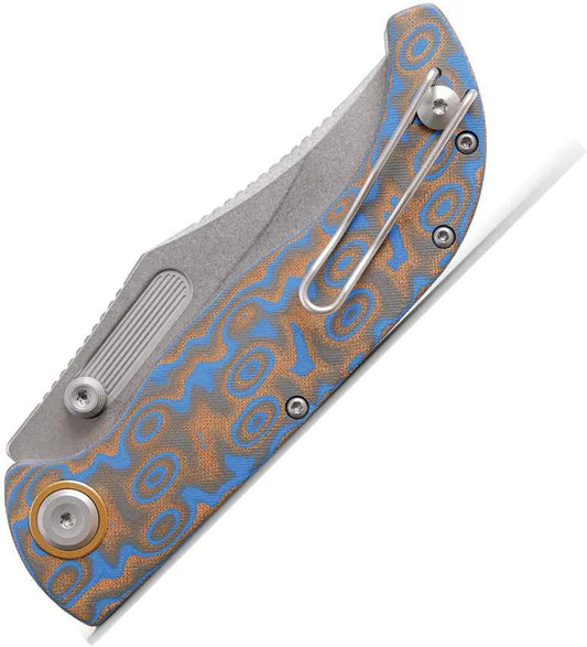Vosteed Naga Top Linerlock Knife - Ocean Micarta Handle, S35VN Blade For EDC Enthusiasts by Vosteed