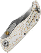 Vosteed Naga Top Linerlock Knife - Premium EDC Tool With Ivory Drift Bamboo Micarta Handle And Satin S35VN Blade by Vosteed