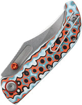 Vosteed Naga Top Linerlock Folding Knife - S35VN Blade Coral Bamboo Micarta Handle for EDC by Vosteed