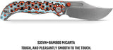 Vosteed Naga Top Linerlock Folding Knife - S35VN Blade Coral Bamboo Micarta Handle for EDC by Vosteed