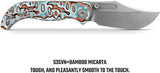 Vosteed Naga Top Linerlock Folding Knife Canyon S35VN Blade Bamboo Micarta Handle - EDC Ready by Vosteed