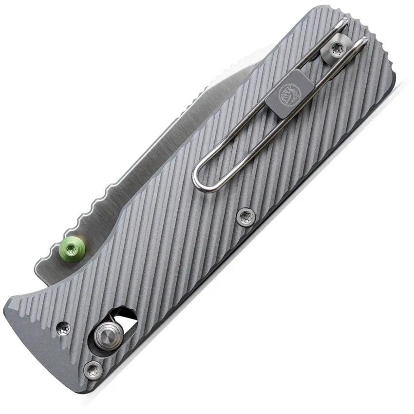 Vosteed Vombat Crossbar Lock Gray Aluminum Handle Knife A4104 M390 Blade - Quick Swap Scale System For EDC by Vosteed