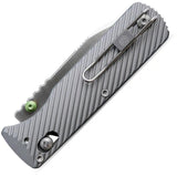Vosteed Vombat Crossbar Lock Gray Aluminum Handle Knife A4104 M390 Blade - Quick Swap Scale System For EDC by Vosteed