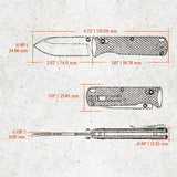 Vosteed Vombat Crossbar Lock Gray Aluminum Handle Knife A4104 M390 Blade - Quick Swap Scale System For EDC by Vosteed