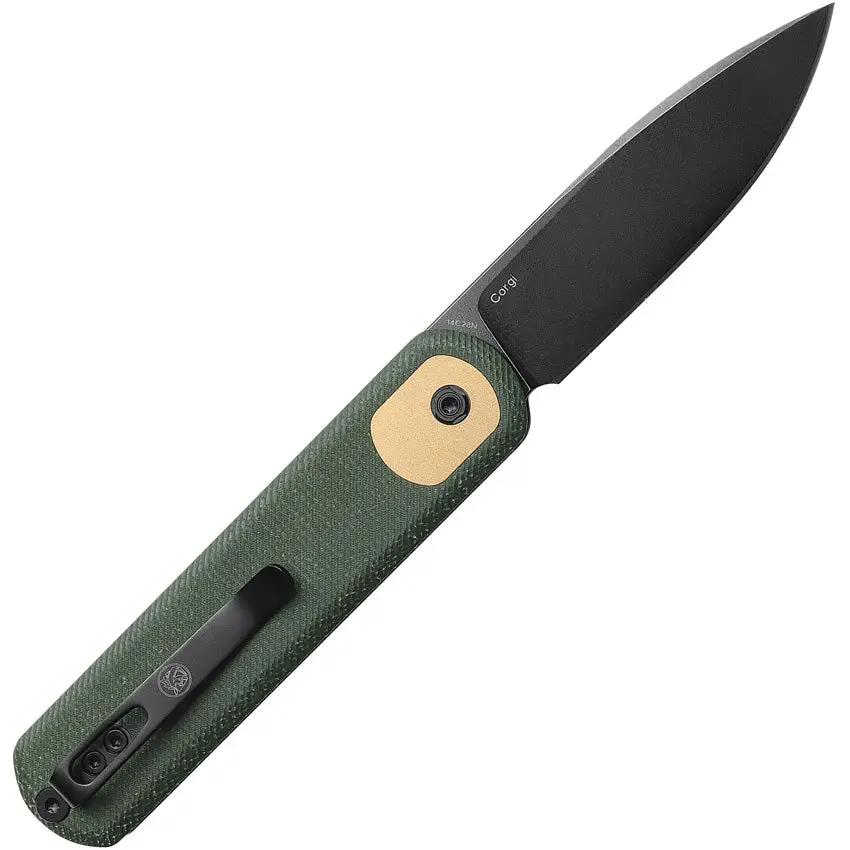 Vosteed Corgi Trek Lock Knife Green Micarta Handle - 3In Blade For EDC Enthusiasts by Vosteed
