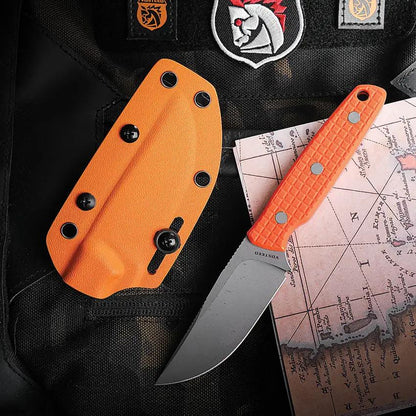 Vosteed Mink Fixed Blade Knife - Nitro-V Bead-Blast Blade With Orange G10 Handle For EDC Enthusiasts by Vosteed