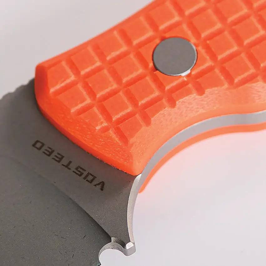 Vosteed Mink Fixed Blade Knife - Nitro-V Bead-Blast Blade With Orange G10 Handle For EDC Enthusiasts by Vosteed