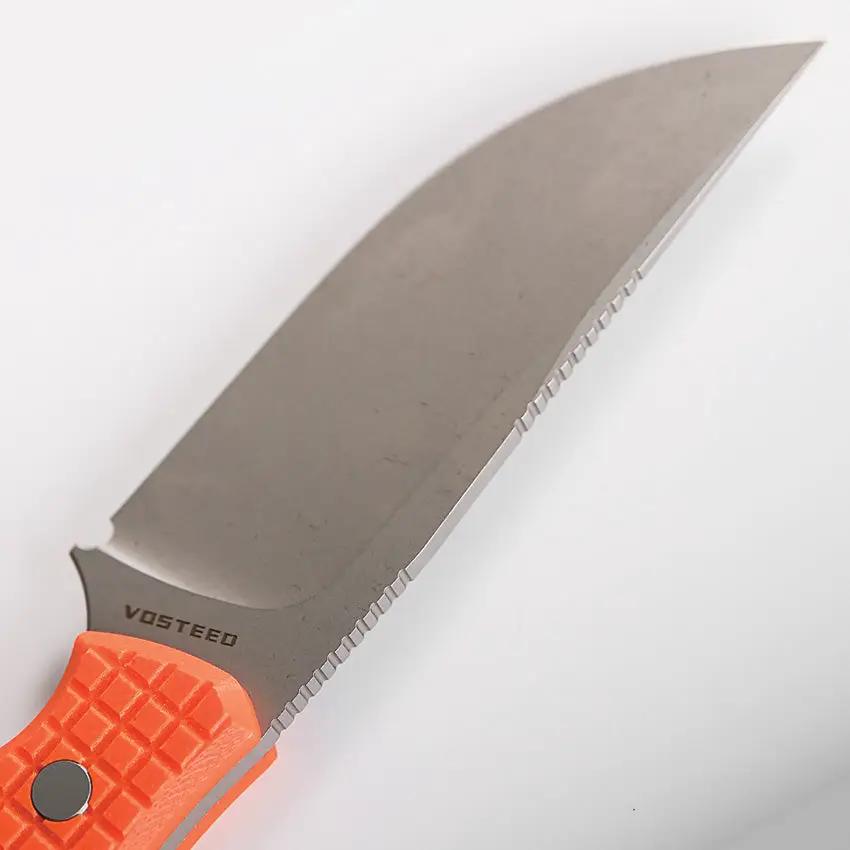 Vosteed Mink Fixed Blade Knife - Nitro-V Bead-Blast Blade With Orange G10 Handle For EDC Enthusiasts by Vosteed