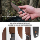 Vosteed Mink Fixed Blade D0106 - Full Tang Micarta Handle Copper Dune Finish For Everyday Carry by Vosteed