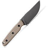 Vosteed Mink Fixed Blade Knife - Tan G10 Handle 3.25 Inch 14C28N Sandvik Blade Full Tang Kydex Sheath For EDC by Vosteed