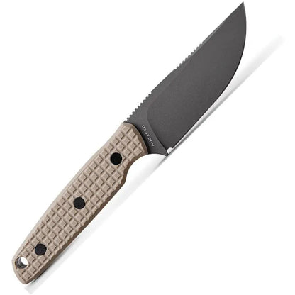 Vosteed Mink Fixed Blade Knife - Tan G10 Handle 3.25 Inch 14C28N Sandvik Blade Full Tang Kydex Sheath For EDC by Vosteed