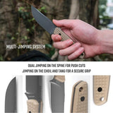 Vosteed Mink Fixed Blade Knife - Tan G10 Handle 3.25 Inch 14C28N Sandvik Blade Full Tang Kydex Sheath For EDC by Vosteed