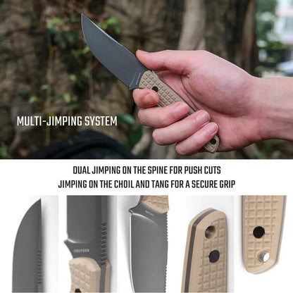 Vosteed Mink Fixed Blade Knife - Tan G10 Handle 3.25 Inch 14C28N Sandvik Blade Full Tang Kydex Sheath For EDC by Vosteed