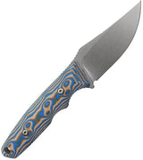 Vosteed H-Back Fixed Blade Knife Nitro V 3-Inch Clip Point Blue Ocean Micarta Full Tang - Compact EDC for Outdoor Tasks by Vosteed