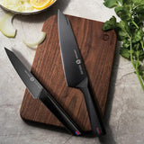 Vosteed Hackney Knife Set HKST7C02 Black Titanium Coated High Carbon Steel Blades With Full Tang G10 Handles For Chefs by Vosteed