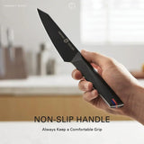 Vosteed Hackney 5 Inch Utility Knife - Black Titanium Coated High Carbon Blade And G10 Handle Full Tang by Vosteed