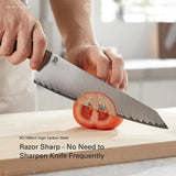 Vosteed Morgan 8 Inch Chef Knife - 9Cr18MoV Steel Blade With Full Tang Ergonomic Black G10 Handle For Home Cooks by Vosteed