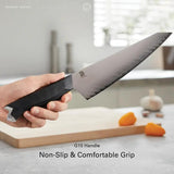 Vosteed Morgan 8 Inch Chef Knife - 9Cr18MoV Steel Blade With Full Tang Ergonomic Black G10 Handle For Home Cooks by Vosteed