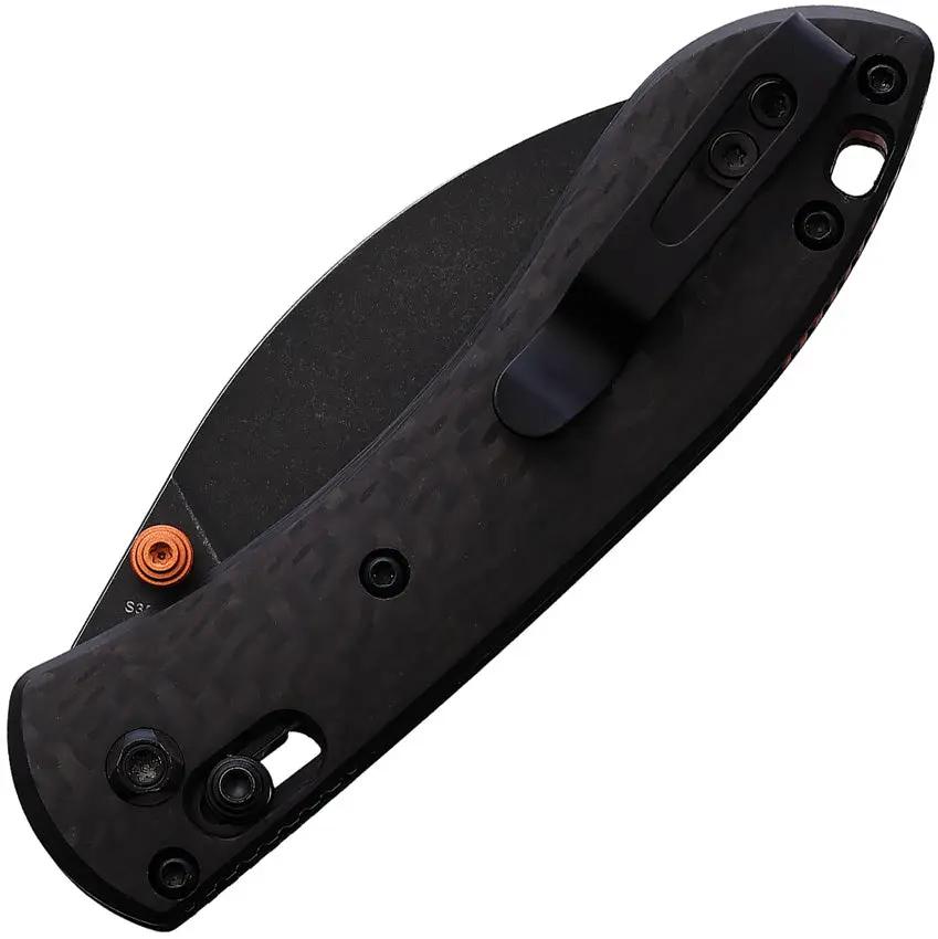 Vosteed Mini Nightshade Crossbar Lock EDC Knife - S35VN Blade Carbon Fiber Handle Orange Accents Compact 3.75 Inch by Vosteed