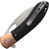 Vosteed Nightshade Linerlock Knife - Elmax Satin Blade With Black Micarta Scales And Copper Bolsters For EDC Enthusiasts by Vosteed