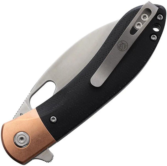Vosteed Nightshade Linerlock Knife - Elmax Satin Blade With Black Micarta Scales And Copper Bolsters For EDC Enthusiasts by Vosteed