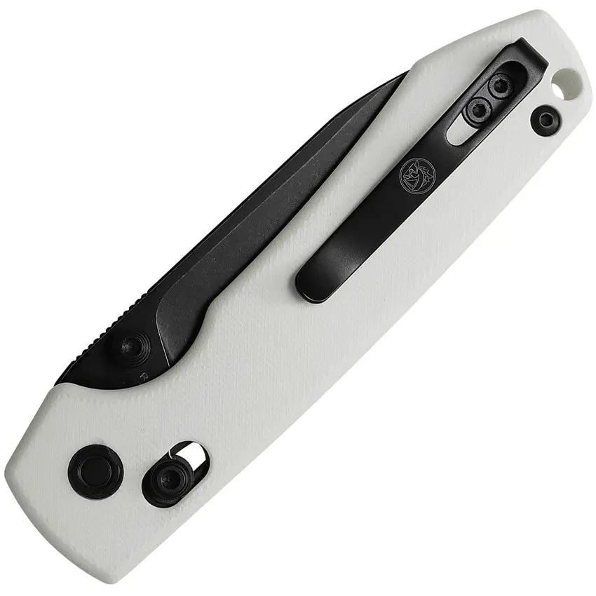 Vosteed Raccoon Crossbar Lock Knife - White G10 Handle With 3.25in 14C28N Sandvik Drop Point Blade For EDC by Vosteed