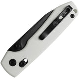 Vosteed Raccoon Crossbar Lock Knife - White G10 Handle With 3.25in 14C28N Sandvik Drop Point Blade For EDC by Vosteed