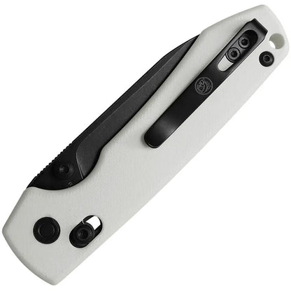 Vosteed Raccoon Crossbar Lock Knife - White G10 Handle With 3.25in 14C28N Sandvik Drop Point Blade For EDC by Vosteed
