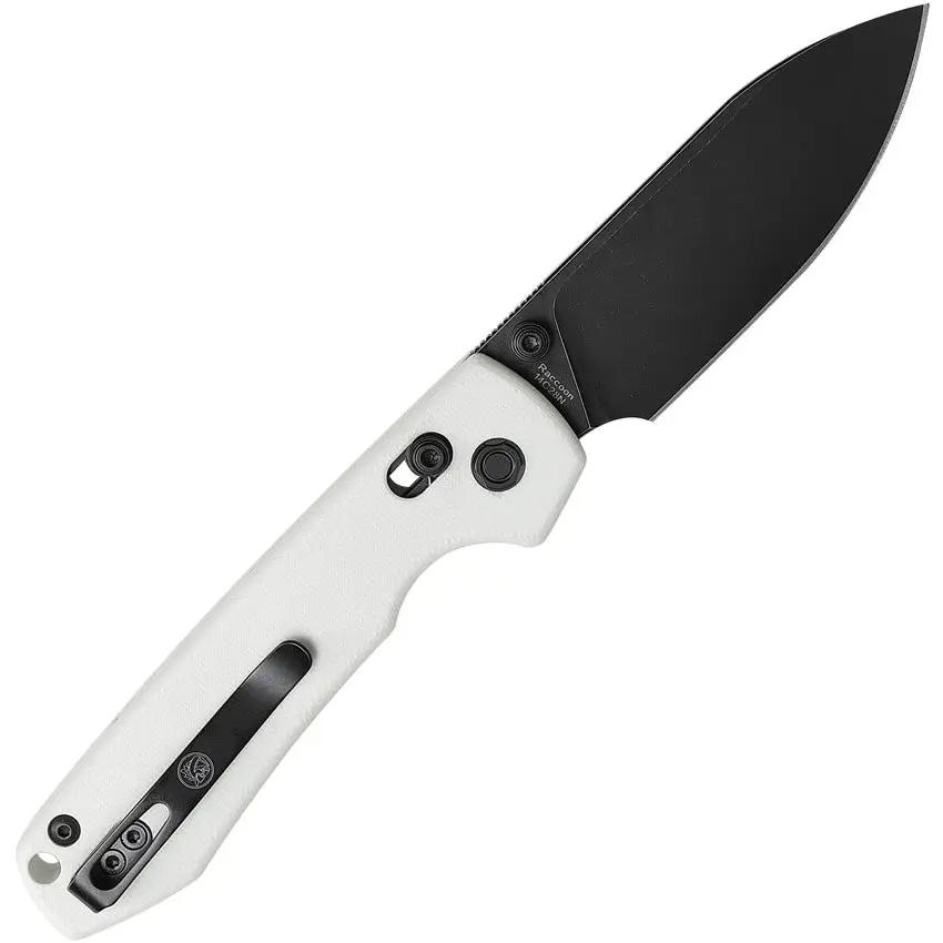 Vosteed Raccoon Crossbar Lock Knife - White G10 Handle With 3.25in 14C28N Sandvik Drop Point Blade For EDC by Vosteed