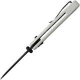 Vosteed Raccoon Crossbar Lock Knife - White G10 Handle With 3.25in 14C28N Sandvik Drop Point Blade For EDC by Vosteed
