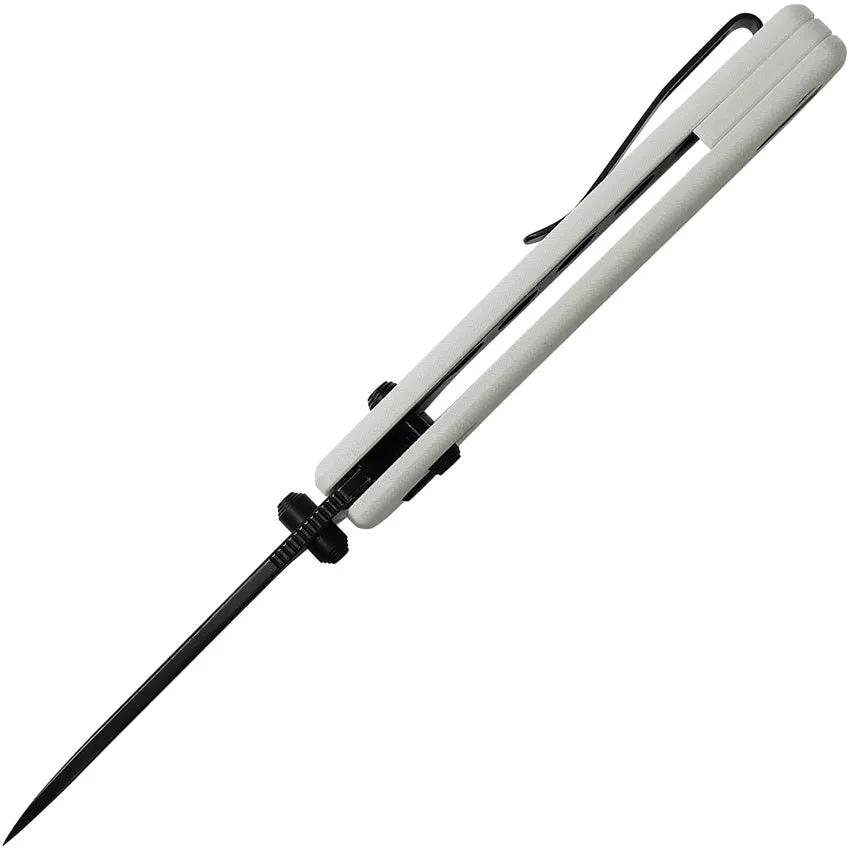 Vosteed Raccoon Crossbar Lock Knife - White G10 Handle With 3.25in 14C28N Sandvik Drop Point Blade For EDC by Vosteed