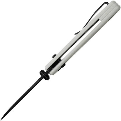 Vosteed Raccoon Crossbar Lock Knife - White G10 Handle With 3.25in 14C28N Sandvik Drop Point Blade For EDC by Vosteed