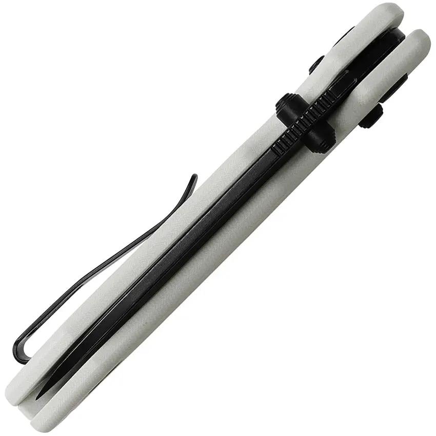 Vosteed Raccoon Crossbar Lock Knife - White G10 Handle With 3.25in 14C28N Sandvik Drop Point Blade For EDC by Vosteed