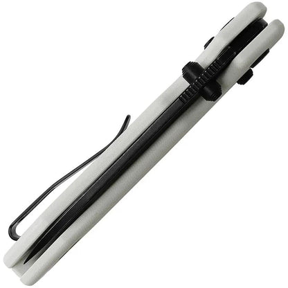 Vosteed Raccoon Crossbar Lock Knife - White G10 Handle With 3.25in 14C28N Sandvik Drop Point Blade For EDC by Vosteed