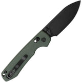 Vosteed Raccoon Crossbar Lock Knife Green Canvas Micarta Handle 3.25 Inch Drop Point EDC by Vosteed