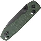 Vosteed Raccoon Crossbar Lock Knife Green Canvas Micarta Handle 3.25 Inch Drop Point EDC by Vosteed