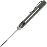 Vosteed Raccoon Crossbar Lock Folding Knife Green Micarta Handle 14C28N Satin Blade 3.25 Inch Drop Point - EDC Ready by Vosteed