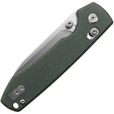 Vosteed Raccoon Crossbar Lock Folding Knife Green Micarta Handle 14C28N Satin Blade 3.25 Inch Drop Point - EDC Ready by Vosteed