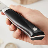 Vosteed Stallion 7 Inch Santoku Knife - Premium Satin Ground 4116 Stainless, Full Tang, Black G10 Handle by Vosteed