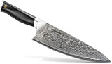 Vosteed Stallion Damascus Chef's Knife 8 Inch - Premium Blade, Full Tang, G10 Handle by Vosteed