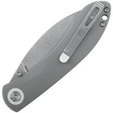Vosteed Nightshade TS Linerlock Knife - Nitro-V Blade with Stonewashed Finish and Gray G10 Handle by Vosteed
