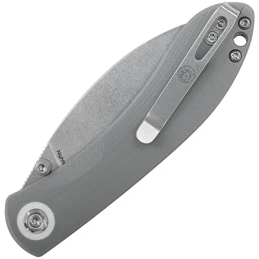 Vosteed Nightshade TS Linerlock Knife - Nitro-V Blade with Stonewashed Finish and Gray G10 Handle by Vosteed
