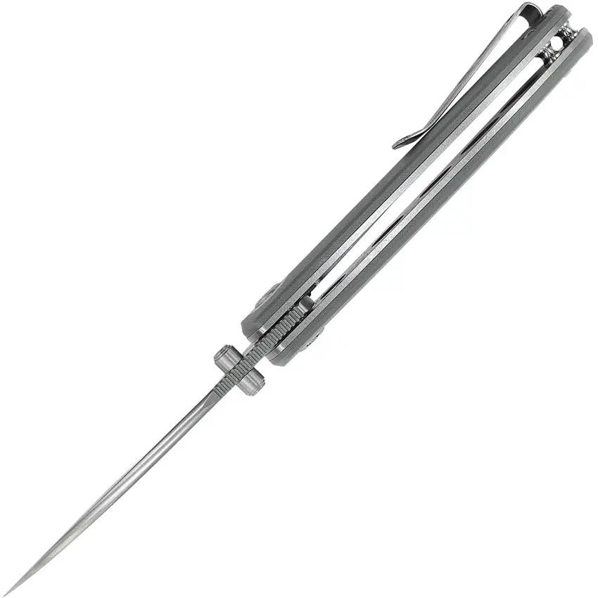 Vosteed Nightshade TS Linerlock Knife - Nitro-V Blade with Stonewashed Finish and Gray G10 Handle by Vosteed