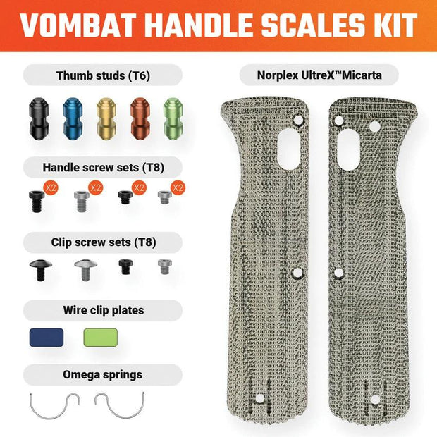 Vosteed Vombat Handle Scales Micarta W0103 by Vosteed