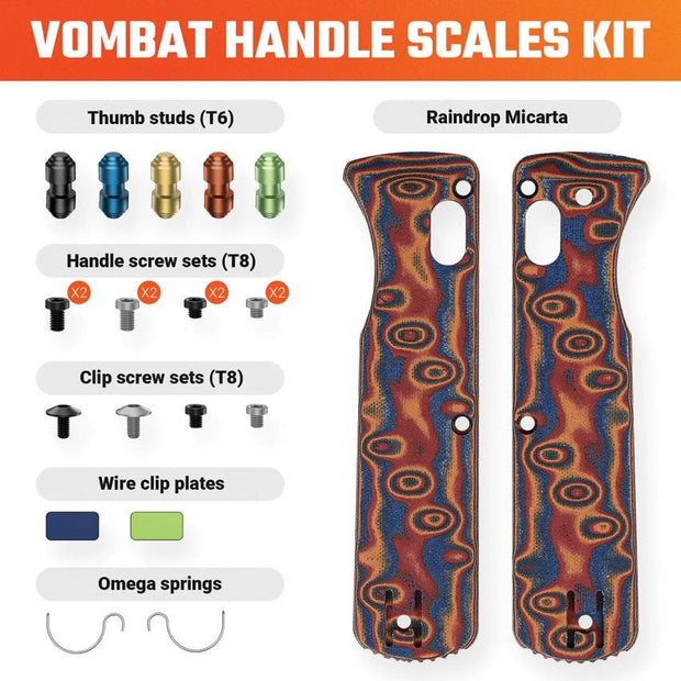 Vosteed Vombat Handle Scales Raindrop W0105 by Vosteed