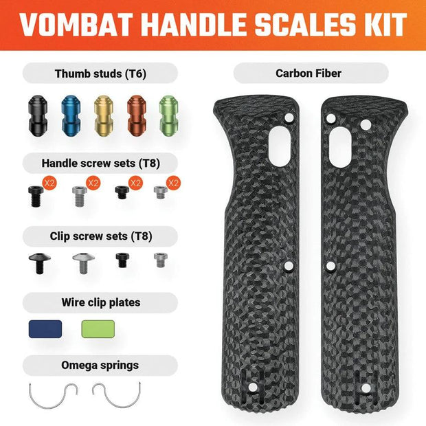 Vosteed Vombat Handle Scales CF W0107 by Vosteed