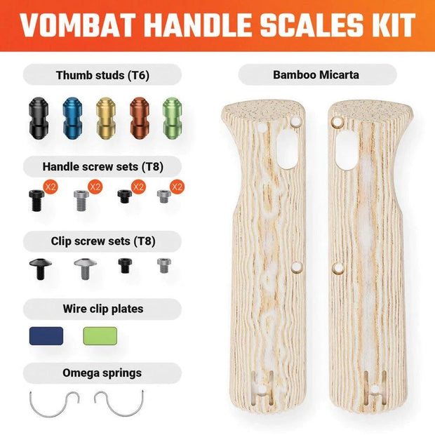 Vosteed Vombat Handle Scales Bamboo W0110 by Vosteed