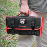 Vosteed Knife Roll X0116 - Durable 15 Knife Organizer For Knife Enthusiasts With Hook And Zipper Pocket by Vosteed